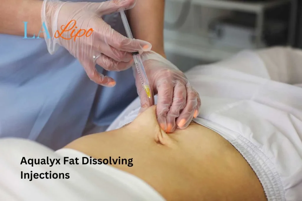 woman having fat dissolving injections Merton in the stomach