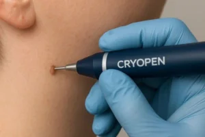 Person receiving skin tag removal Merton